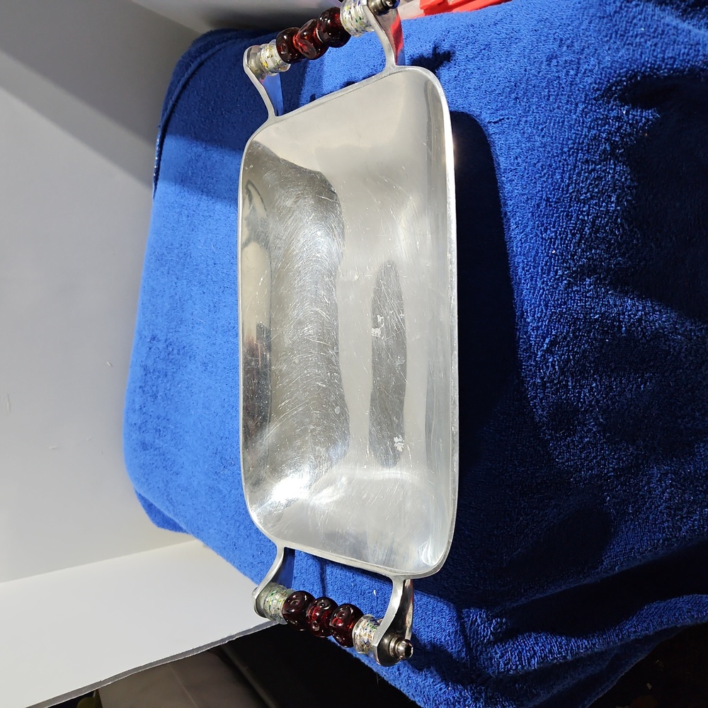Metal wild eyes serving platter